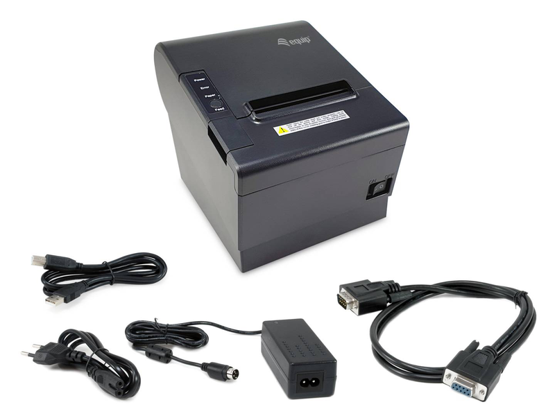Equip 351003 80mm thermal pos receipt printer auto cutter 203dpi 150mm/s USB ethernet rs-232 cash drawer black-null