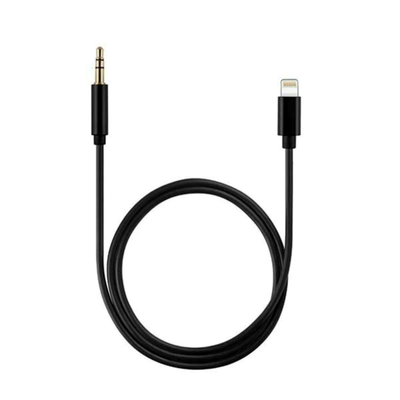 Lightning to 3.5mm aux audio black