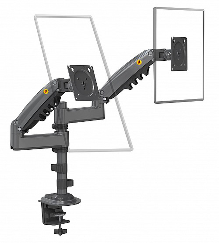 Product image: Nbmounts h180-b - dual arm gas desktop monitor mount-null