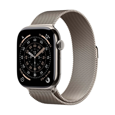 Apple Watch Series 11&nbsp;GPS + Cellular 46mm&nbsp;Natural Titanium Case with Natural Milanese Loop - M/L, Natural Titanium, medium