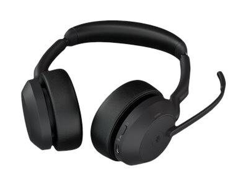 Jabra evolve2 55 ms stereo / headset / on-ear / bluetooth / wireless / active noise cancelling / USB-c / black / zoom certified, cisco webex certified, avaya certified, unify certified, , medium-null