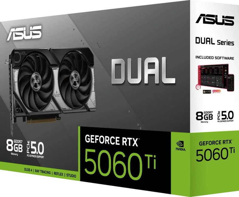 Asus dual geforce RTX 5060 ti 8GB gddr7 graphics card, , medium-null