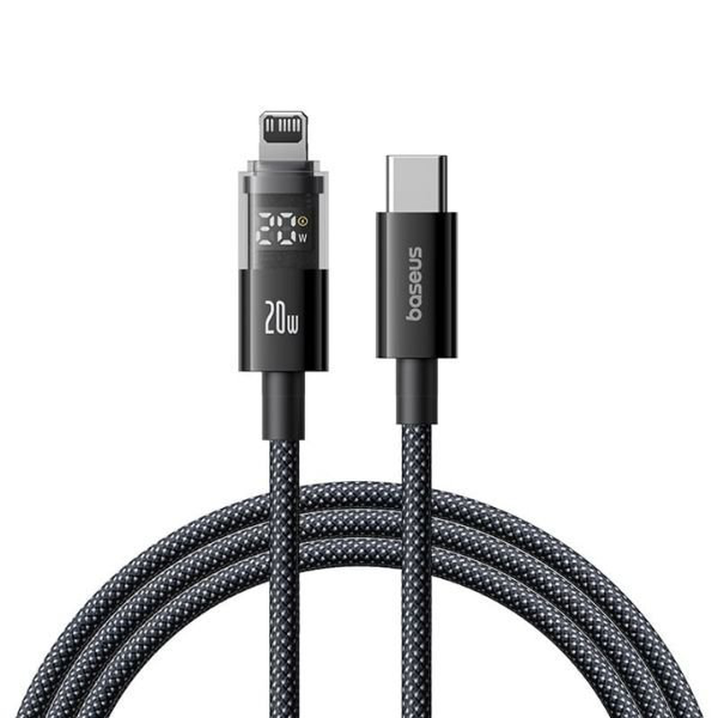 Baseus cable lightning to USB-c display 2 series braided 20w 1.0m black, , medium-null