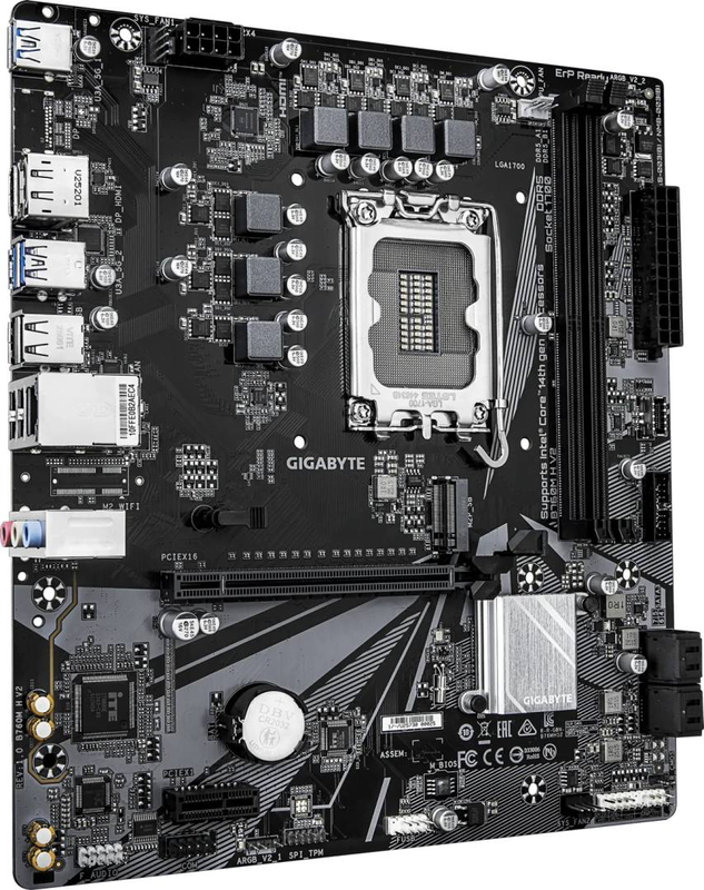 Gigabyte b760m h v2 ddr5 micro-atx motherboard lga 1700 intel b760 pcie 4.0 x16 m.2 HDMI displayport gbe black-null