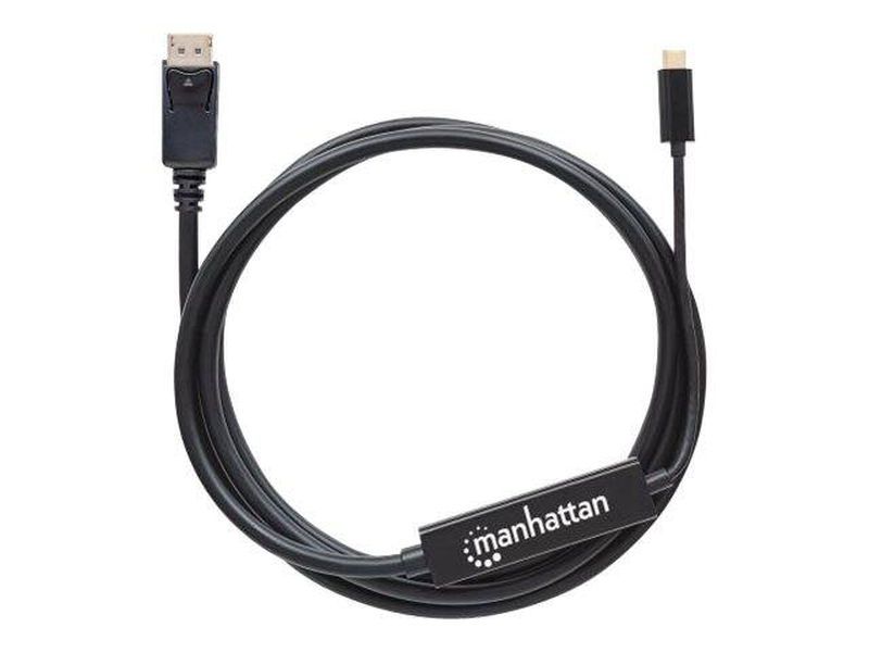 Manhattan USB-c to displayport cable, 4k@60hz, 2m, male to male, black, / 24 pin USB-c (m) to displayport (m) / USB 3.1 / 2 m / 4k support / black-null