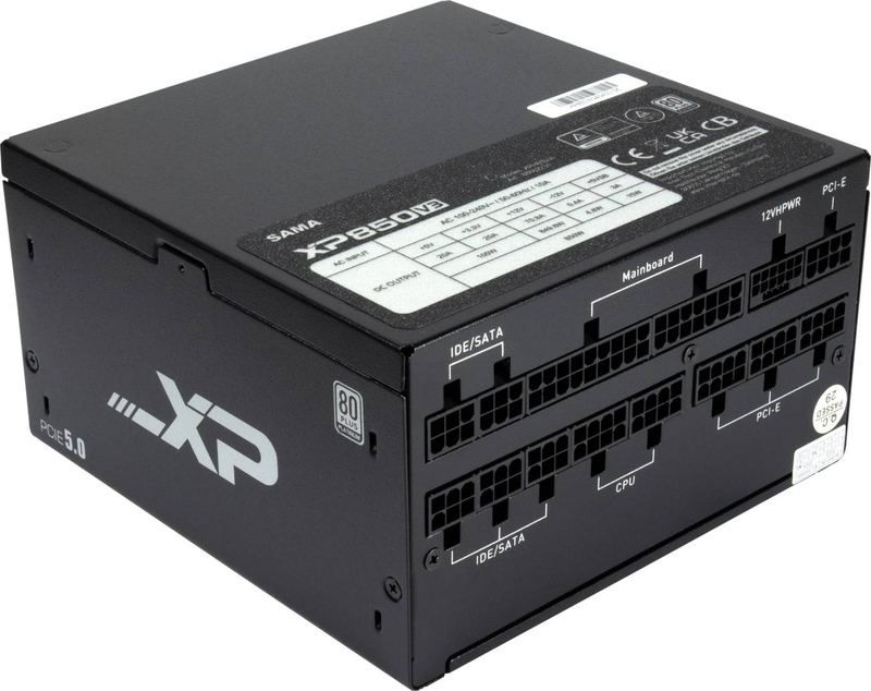 Inter-tech sama xph-850a 850w power supply atx 3.0 80 plus platinum fully modular 12vhpwr 600w pcie 5.0 black-null