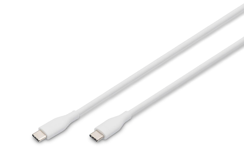 Digitus USB-c silicone connection cable, 2m, white / 2 m / USB c / USB c / USB 2.0 / 0.48GBit/s / white-null