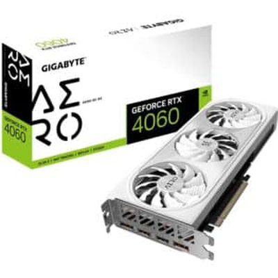 RTX 4060 white aero gddr6 8GB 3fan geforce graphics card gigabyte