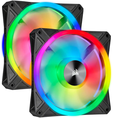 Corsair icue ql140 rgb 140mm pwm dual fan kit with lighting node core ( co-9050100-ww ), Rgb, medium