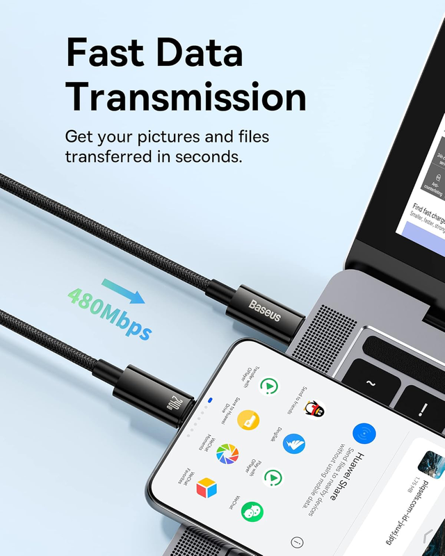 Baseus cable USB-c to USB-c tungsten gold 240w 1.0m blk, , medium-null