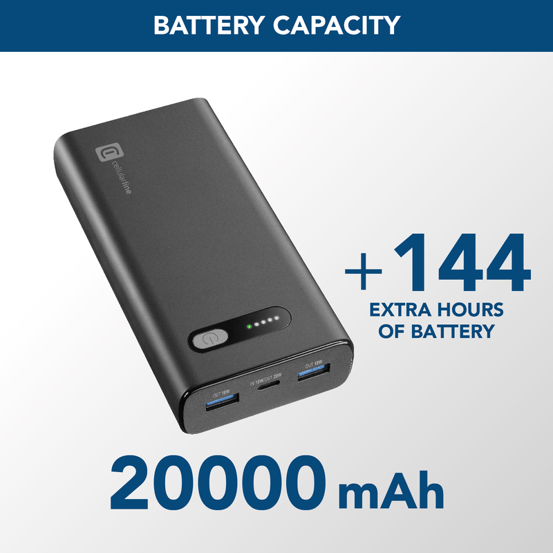 Cellularline power bank 20000mAh 20w-null
