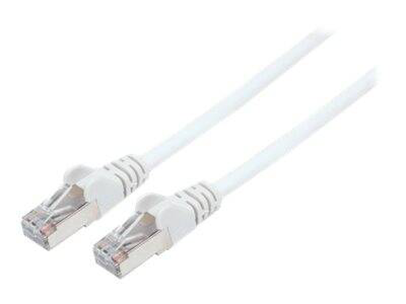 Intellinet network patch cable, cat7 cable/cat6a plugs, 7.5m, white, copper, s/ftp, lsoh / lszh, pvc, rj45, gold plated contacts, snagless, booted, lifetime warranty, polybag - network cable - rj-45 (m) to rj-45 (m) - 7.5 m - sftp, pimf - cat 7 - halogen--null