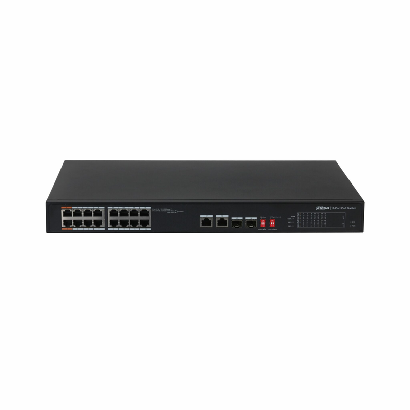 Product image: Dahua poe switch 16ports 16fe + 2ge 135w pfs3218-16et-135, , medium-null