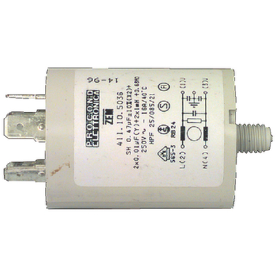 0.47mf +2x4700pf+ 2x1mf  motor run capacitor  275v supres., , medium