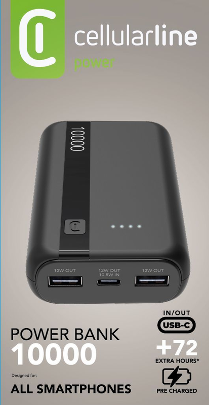 Cellularline pbentry10000k power bank 10000mAh 12w-null