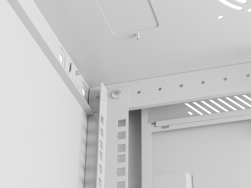 Lanberg wall rack 19 with perforated door 4u 45cm grey flat packed, , medium-null