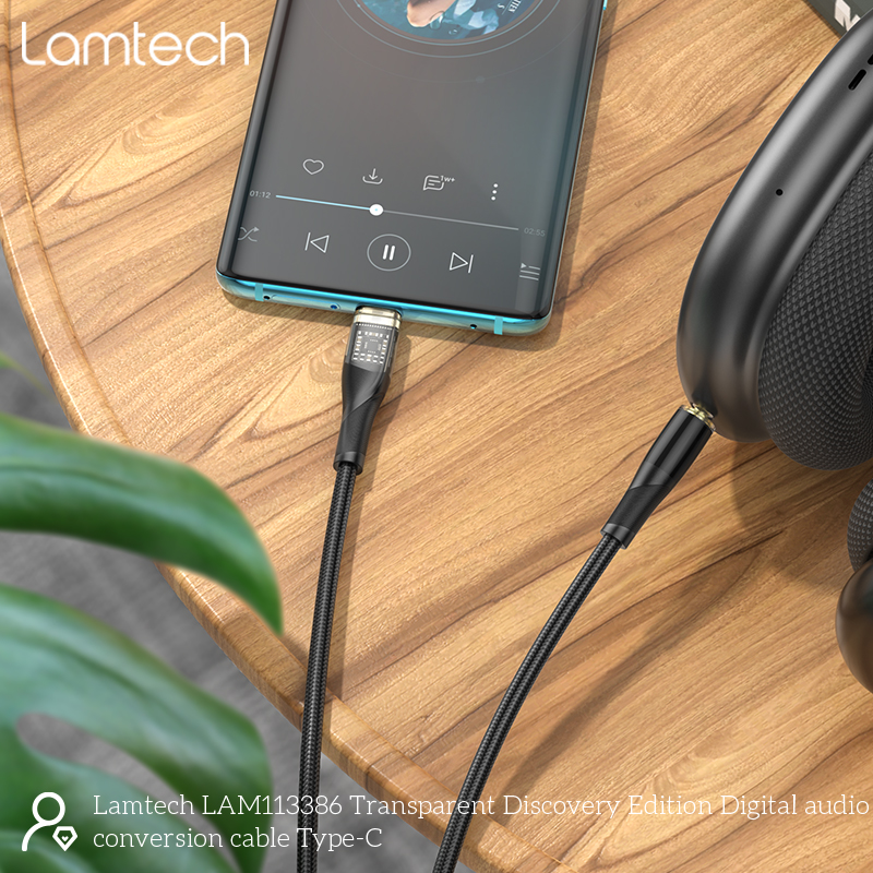 Καλώδιο ήχου lamtech Type-C σε 3,5mm jack 1m, , medium image number null