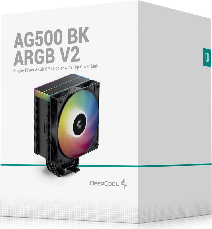 Deepcool ag500 argb v2 black r-ag500-bkammn-gjd single-tower CPU cooler 240w 5 heatpipes 120mm argb fan intel AMD-null