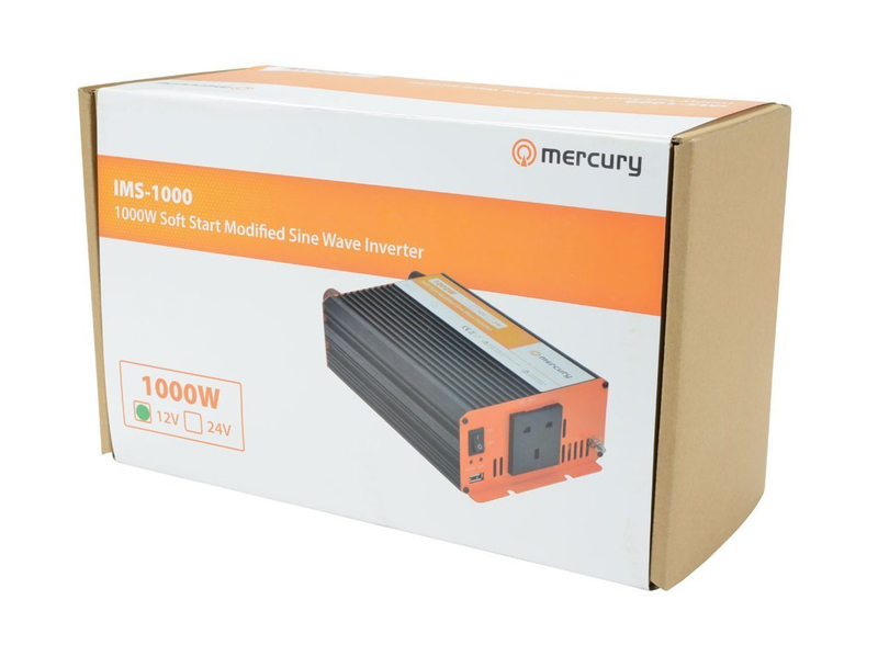 Product image: Mercury ims1000-12 12vdc 1000w inverter + USB 652.006uk, , medium-null