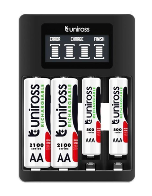 Uniross ucu002a USB charger with 4x aa 2100 batteries, , medium