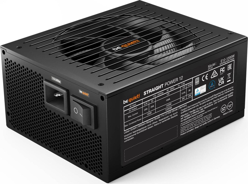Be quiet! Straight power 12 1200w / power supply / (internal) / atx12v 2.4/ eps12v 2.92 / 80 plus platinum / ac 100-240 v / 1200 watt / active pfc / black, , medium-null