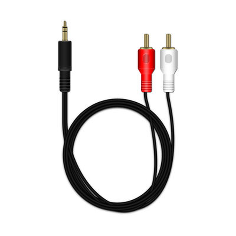 Mediarange rca to stereo jack connection cable, 2x rca plug (phono)/jack plug 3.5mm, 1.0m, , medium-null