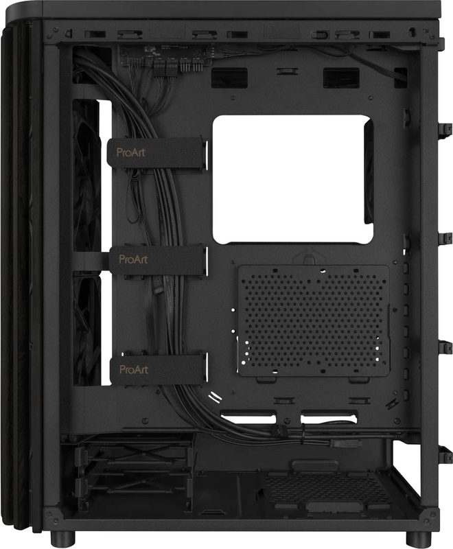 Asus proart pa401 wood edition atx mid tower pc case tempered glass fsc wood front dual 160mm fans black-null