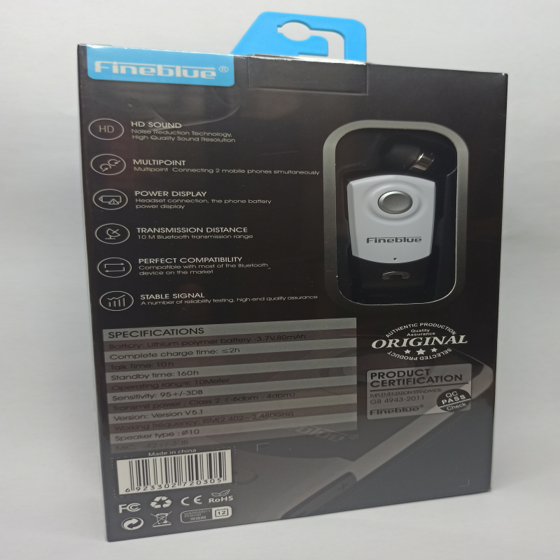 Bluetooth headset v4.1 fineblue f960 ασύρματο ακουστικό bluetooth με eπεκτεινόμενο kαλώδιο, , medium-null