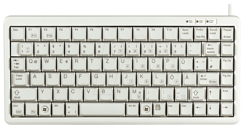Cherry compact-keyboard g84-4100 - keyboard - USB - german - light grey, , medium-null