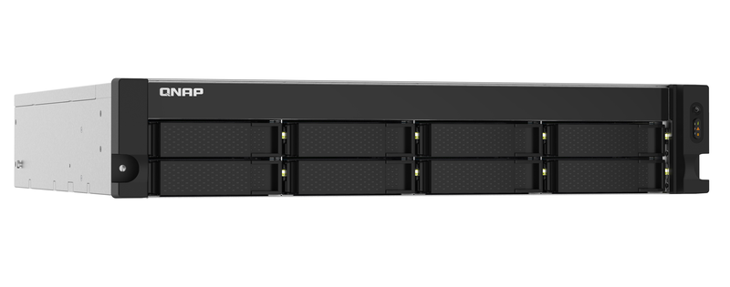 Qnap nas 8-bay rackmounted anl quad-core, 4GB ram, redundant psu, pcie slot, 10GBe sfp+ & 2.5GBe ts-832pxu-rp, , medium-null