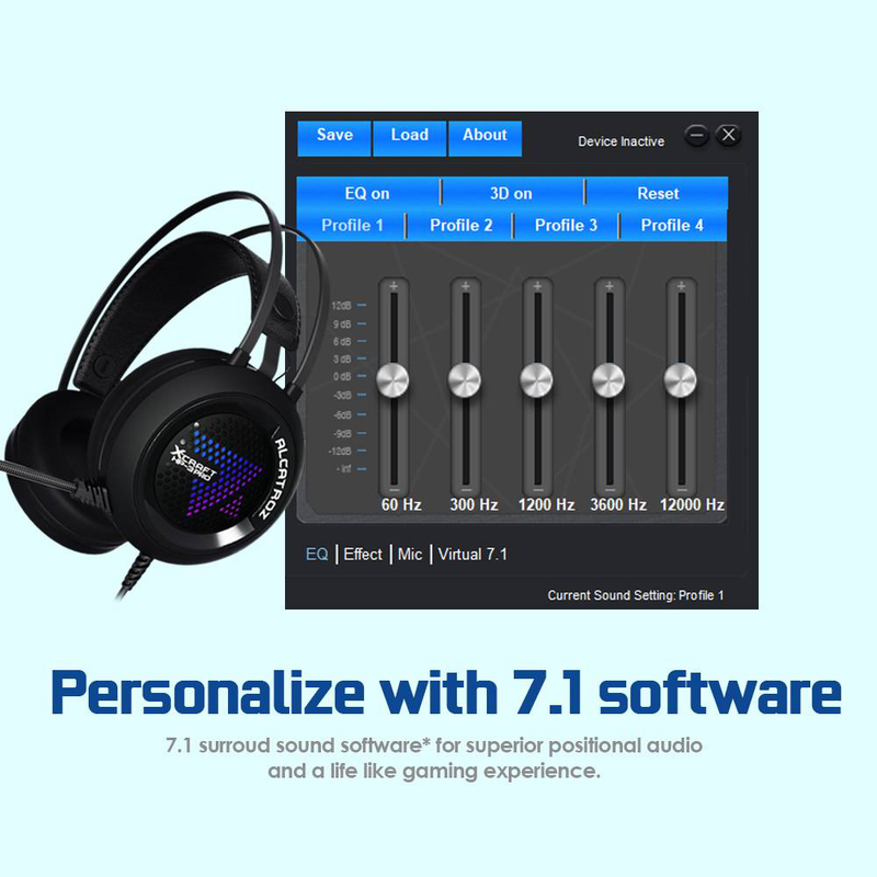 Alcatroz x-craft hp-3 pro USB audio 7.1 gaming headset-null