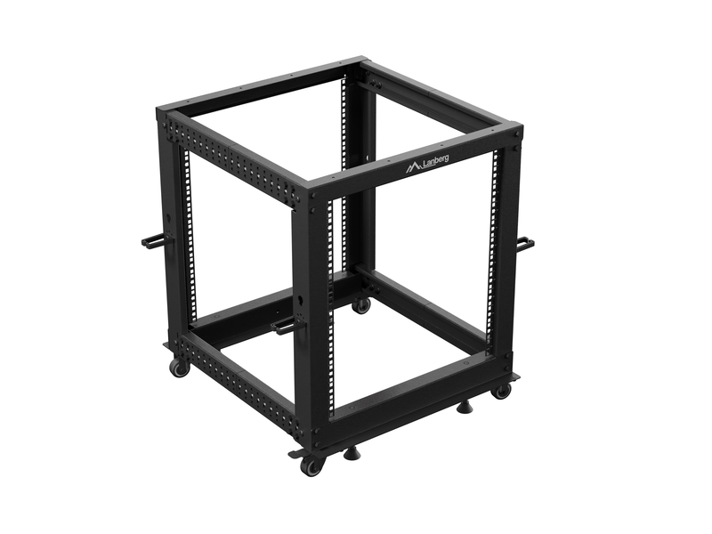 Lanberg open rack 19 12u adj.depth 600-1000mm black, , medium-null