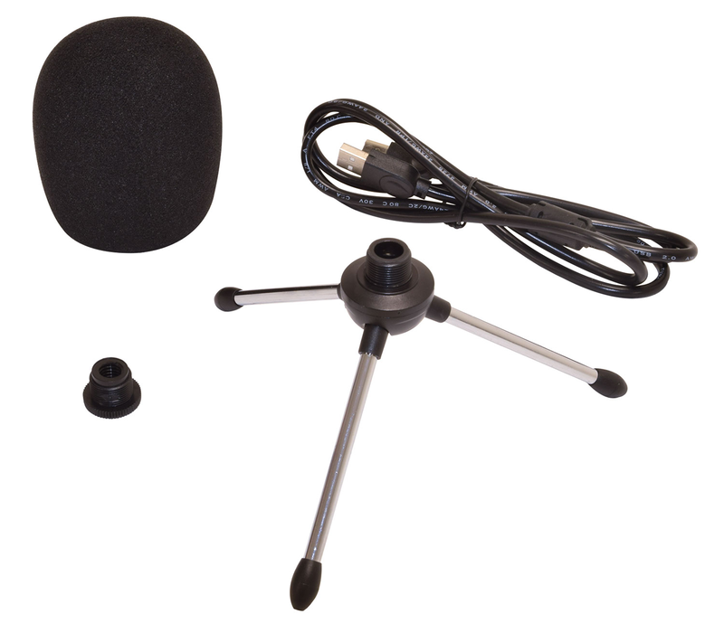 Citronic cu-pod USB podcast mic with stand 173.632uk &bull;studio style condenser microphone for podcasting and vocal recording. "&bull;built-in echo effect for vocals &bull;supplied with clamp for standard mic stands &bull;supplied with mini folding tripod stand &bull;headphone output for monitoring &bull;supplied with foam pop filter"-null