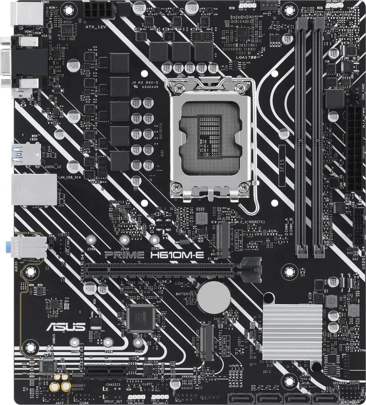 Asus prime h610m-e-csm intel h610 lga1700 micro-atx motherboard ddr5 dual m.2 pcie 4.0 HDMI dp vga-null