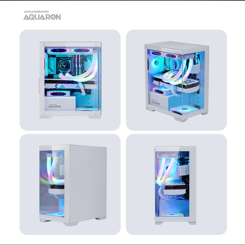 Armaggeddon aquaron micro atx gaming case white, , medium-null