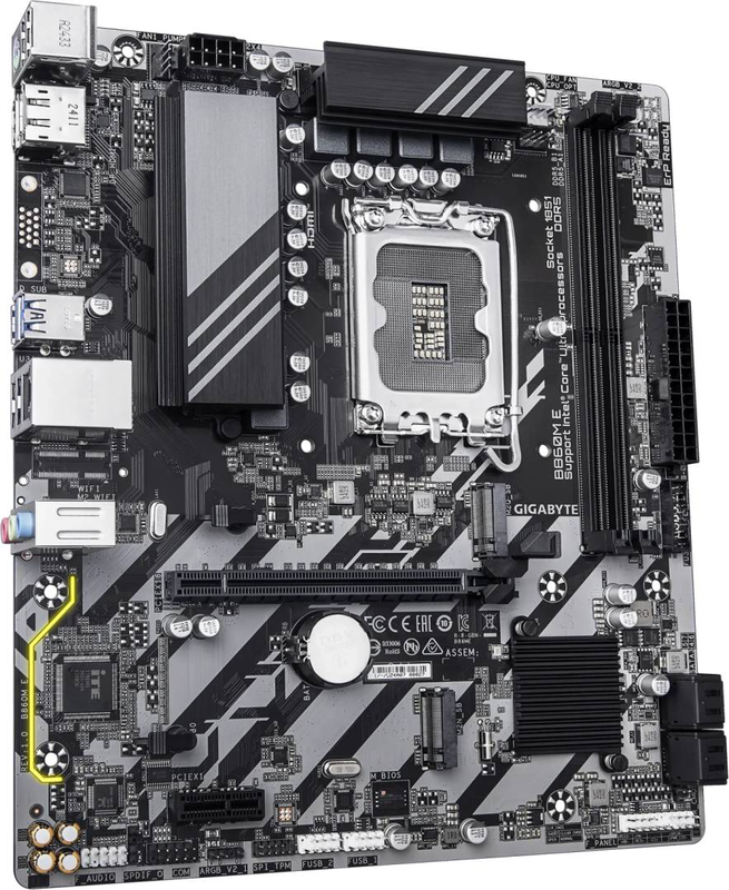 Gigabyte b860m e ddr5 micro-atx motherboard lga 1851 intel b860 pcie 4.0 x16 dual m.2 2.5GBe HDMI displayport black-null