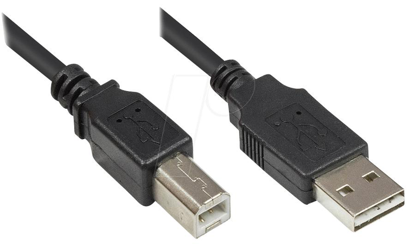 Good connections / USB cable / USB (m) to USB type b (m) / USB 2.0 / 3 m / black-null