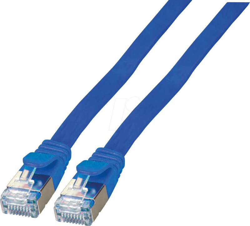Efb-elektronik / patch cable / rj-45 (m) to rj-45 (m) / 1.5 m / u/ftp / cat 6a / molded, flat / blue-null
