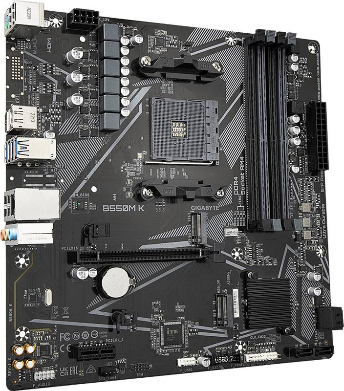 Gigabyte b550m k am4 b550 micro atx motherboard ddr4 dual m.2 gigabit lan, , medium-null