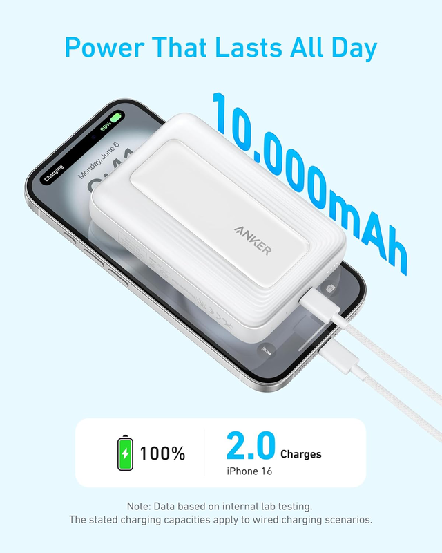 Anker mobile powerbank 10000 maggo zolo wireless with 30w USB-c black, , medium-null