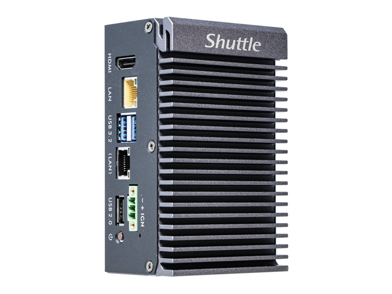Shuttle spcel03 edge rugged fanless barebone ipc intel atom x6413e dual 2.5GBe din-rail no ram no SSD no os grey-null