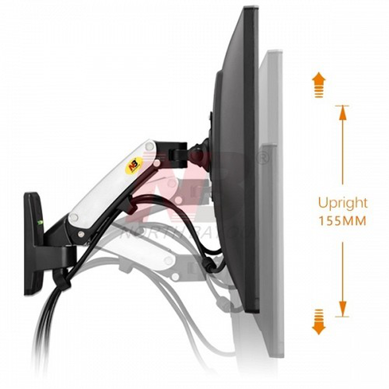 Nbmounts f120-b-gas strut TV/monitor wall mount single arm 10x10-null