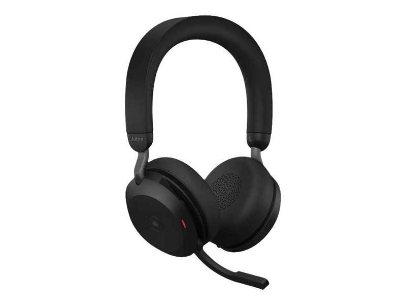 Jabra evolve2 75 / headset / on-ear / bluetooth / wireless, wired / active noise cancelling / USB-a / noise isolating / black / with charging stand / optimised for uc, , medium-null
