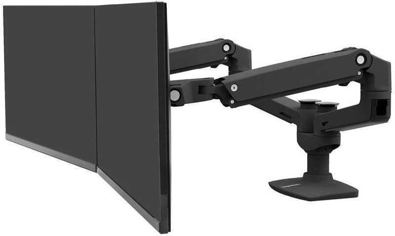 Ergotron lx dual side-by-side monitor arm 45-245-224 desk mount for 2 displays up to 27 inch matte black-null