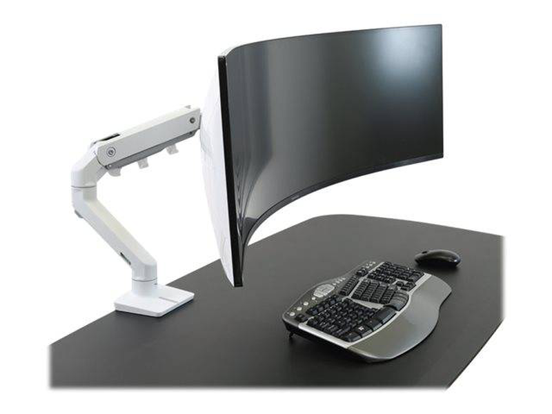 Ergotron hx desk monitor arm with HD pivot 45-647-216 for ultrawide curved displays up to 49 inch white-null