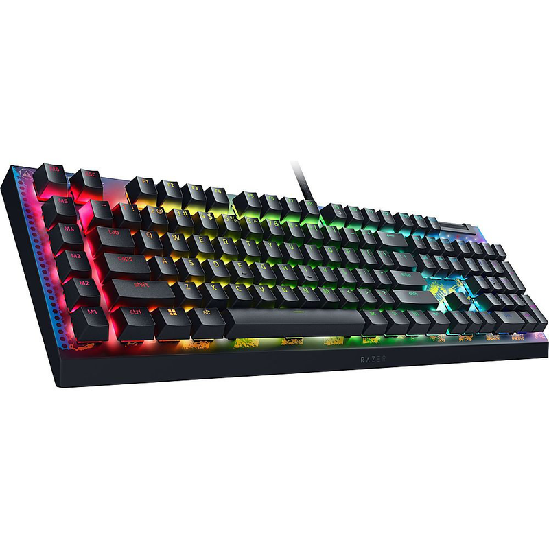 Razer blackwidow v4 x fortnite + skin rgb gaming mechanical keyboard yellow linear switch-null