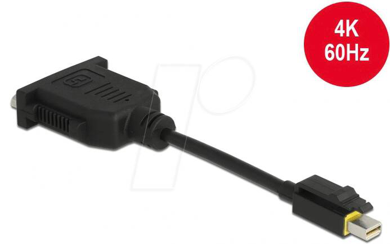 Delock / adapter / single link / mini displayport (m) latched to dvi-i (f) / displayport 1.1 / 15 cm / halogen-free / black-null