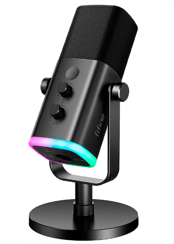 USB+xlr dynamic rgb microphone am8 with volume/mute/monitoring control, abs plastic case. Nice audio quality., , medium image number null