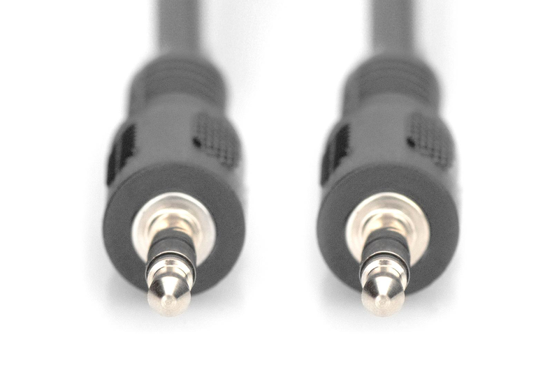 Assmann - audio cable - mini-phone stereo 3.5 mm male to mini-phone stereo 3.5 mm male - 2.5 m - shielded - black - molded-null