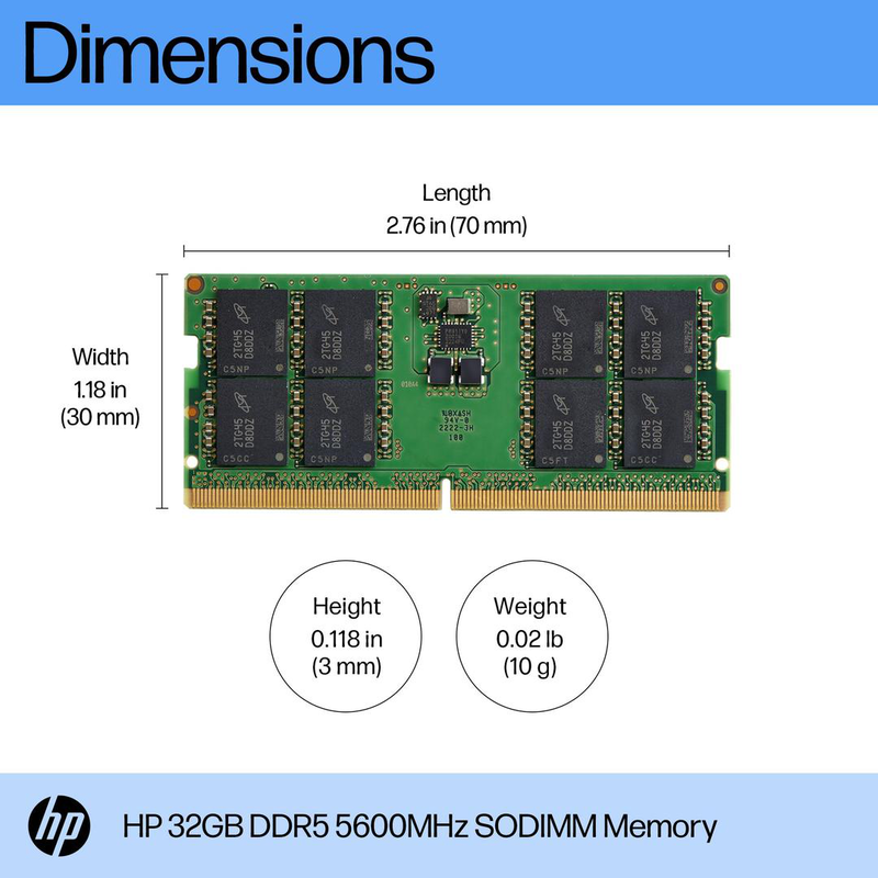 Hp - ddr5 - module - 32GB - so-dimm 262-pin - 5600 mhz / pc5-44800 - 1.1 v-null